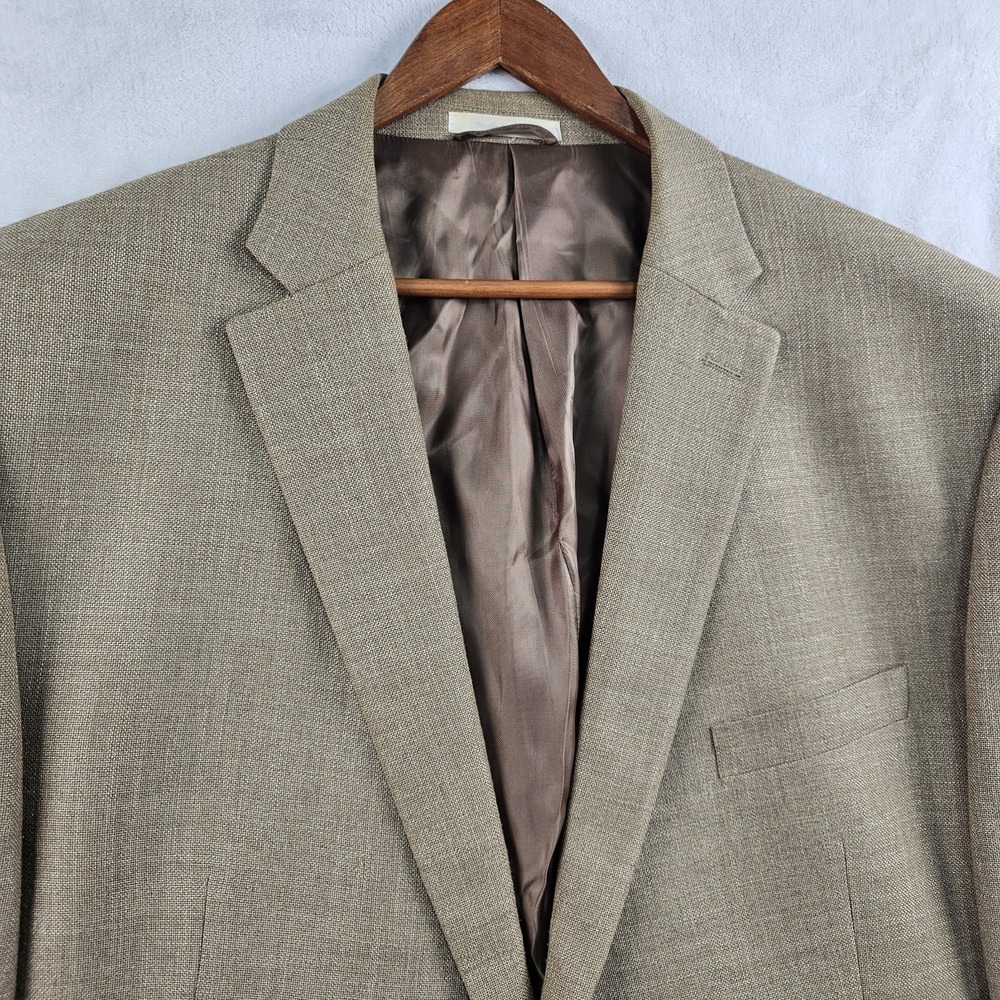 Ralph Lauren LRL Blazer Men's 52R Sport Coat Jacket Polyester Linen Blend Beige - Picture 3 of 11